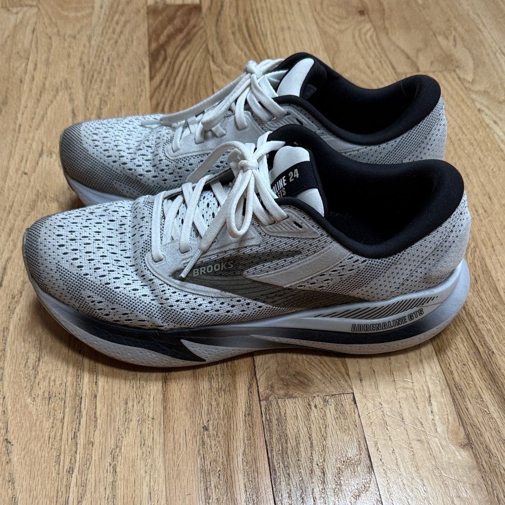 Brooks White and Black Athletic Shoes